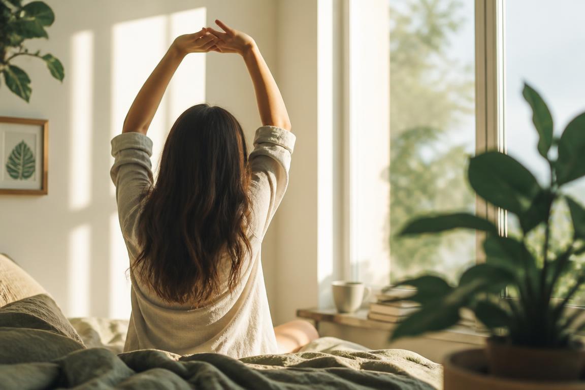 A slow morning stretch in sunlight by the window